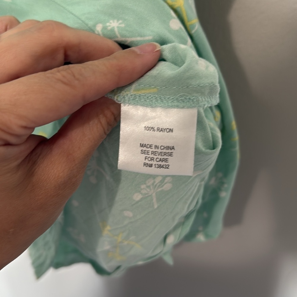 ModCloth Retro Sleeveless Mint Green Tank Floral Button Up Dandelions XS - Picture 8 of 9
